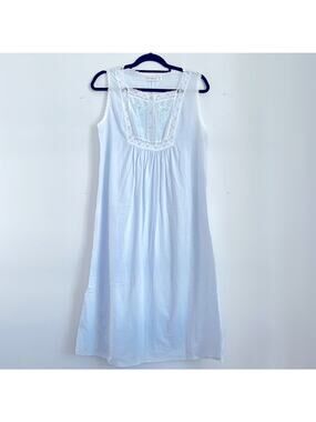 Diamond Cut cotton lace trim sleeveless cottagecore nightgown sz 12